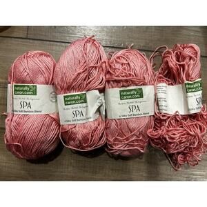 3.5 Skeins Naturally Caron Yarn SPA Silky Smooth Bamboo Blend in Rose Bisque